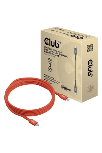 Club 3D USB 2 Type C PD 240W / 480Mb 4m кабел
