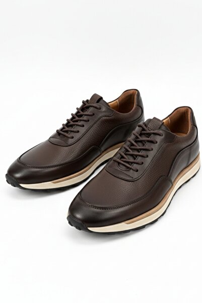 LUSIVE 100% Genuine Leather Brown Lace-Up Comfortable Casual Men's Shoes Luas...