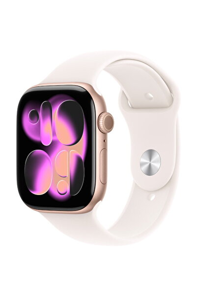 Apple Curea sport GPS Watch 11 42mm, aluminiu, mărimea S/M, auriu roz/roșie d...