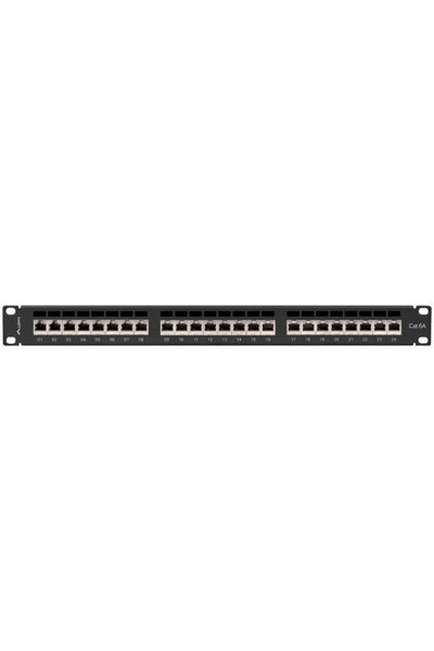 Lanberg 19" Correction Panel 1U Cat. 6A, Shielded, 24 Ports, Black