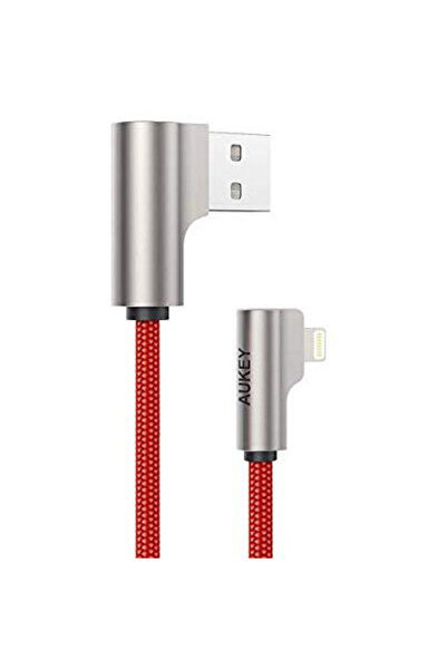 AUKEY CB-AL01 Κόκκινο Καλώδιο OEM Γρήγορης Φόρτισης Lightning-USB | 2μ | MFi ...