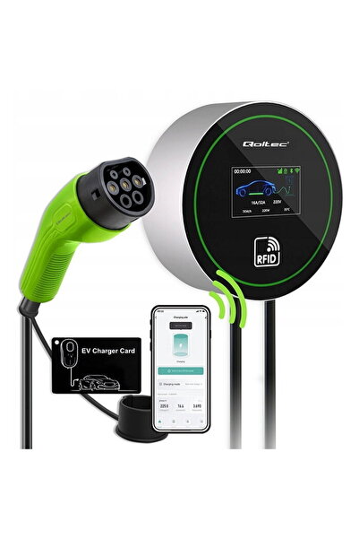 Qoltec Stație de încărcare EV 2 în 1 Tip 2 22 kW WiFi LCD
