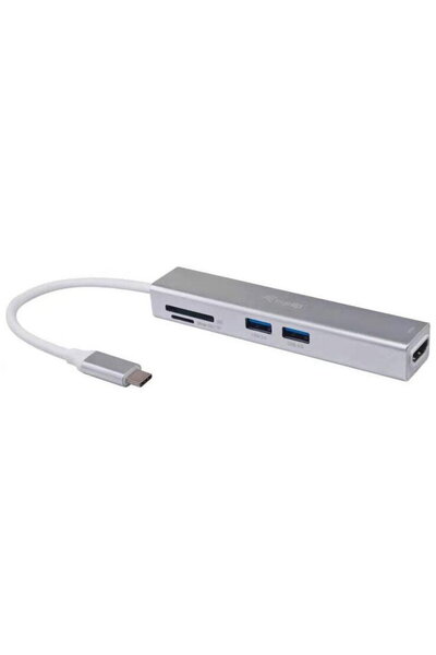 EQUIP Προσαρμογέας USB-C σε HDMI, 2xUSB3.0, SD 4K30Hz 0,15m Μαύρο