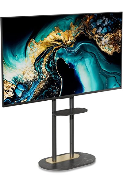 RUBIK Double Pole TV Stand, Fits 40-75 Inch TVs, Floor-Standing, VESA Compati...