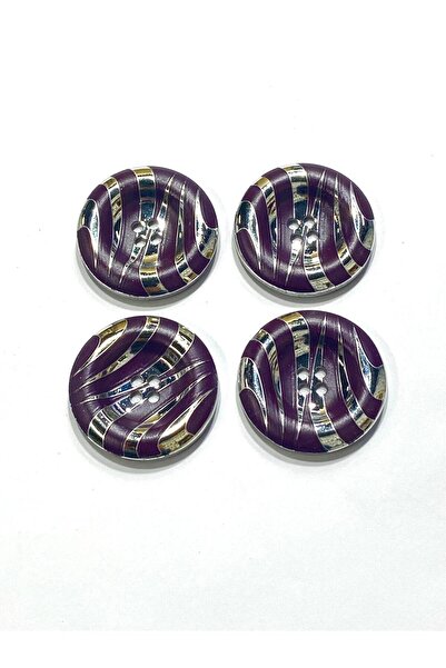 karantuhafiye Coat & Cardigan Button – Silver Metallized – 3.8 cm – Set of 4 ...