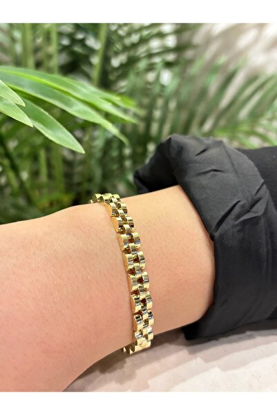 GOLD RENK 14K ALTIN KAPLAMA RLX MODEL ÇELİK BİLEKLİK