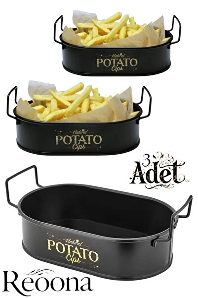 SEDOA Patato Mini Oval Patates & Cips Sunumluk 21 Cm 3 ADET