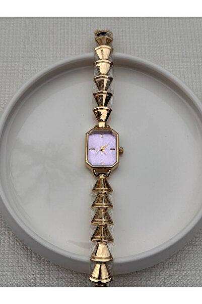 Betüştakıevi Gold Women's Wristwatch – Stylish Design with Lilac Dial