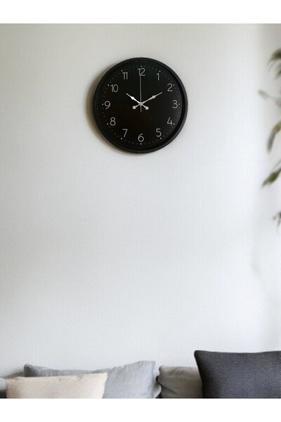 Leyaton 36 cm Black Decorative Wall Clock Lwlhm-Ytrs345