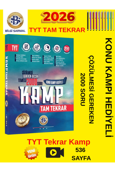 Orijinal Yayınları Bilgi Sarmal TYT Kamp Tam Tekrar 2000 Soru 2026 Genel Tekr...