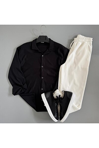 WENMİNG Men's Corduroy Suit Pants Shirt Bottom Top Combination