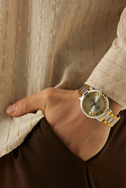 Q&Q Isanor Men's Wristwatch |   Metal Case & Metal Cord |   Double Color Gold...