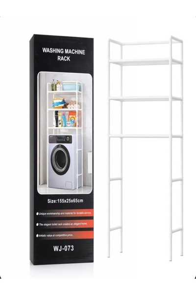 AMRIS Raft Organizator Metalic pentru Mașină de Spălat 155×65×25cm, cu 3 Poli...