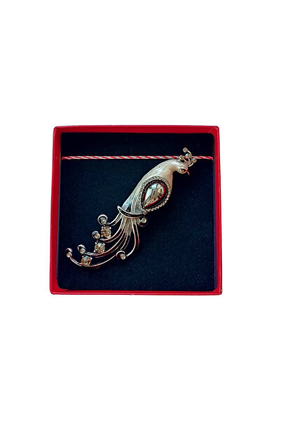 Abundo Elegant martisor brooch, Peacock with crystals