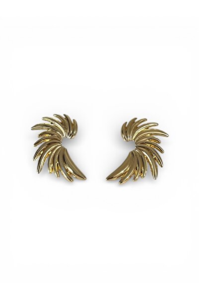 stravis Gold Color Wing Shaped Vintage Style Earrings