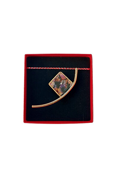 Abundo Elegant martisor brooch, Abstract Galaxy Square