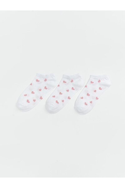 LC Waikiki Heart Patterned Women's Booties Socks 3-Piece