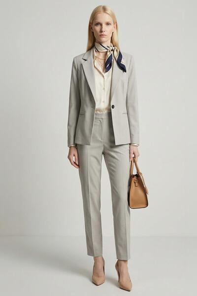 Rays 4594A Striped Classic Collar Jacket Gray