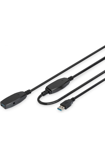 Assmann Cablu prelungitor USB 3.0 SuperSpeed ​​tip USB A/A M/F activ negru 15m