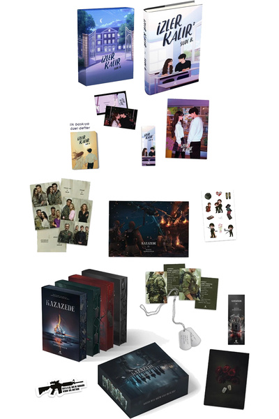Pukka yayınları İzler Kalır 2 Kutulu Set Ciltli ve Kazazede 4lü Set Askeri Kü...