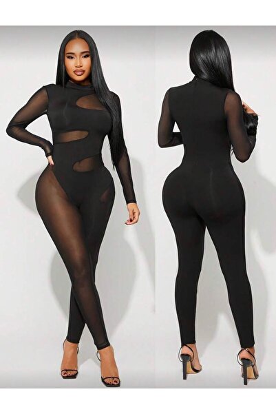 La Saade Midnight Dominance Jumpsuit – Transparent Cut-Outs, Iconic Design Th...