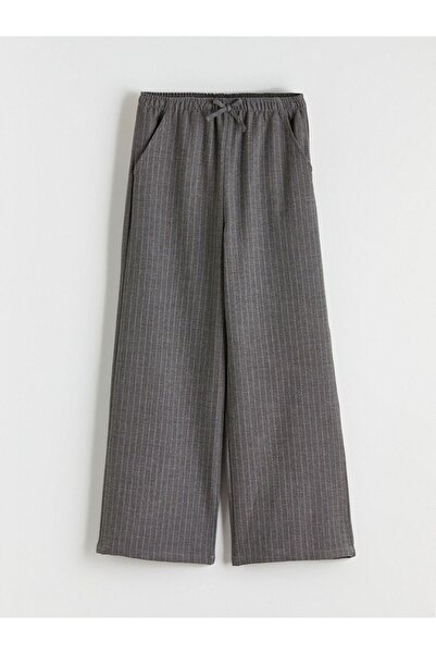 LC Waikiki Lcw Kids Gray Striped Girls' Trousers