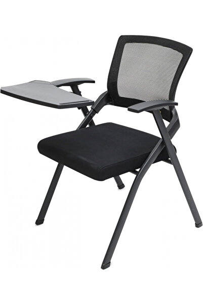luxino trading Study Chair, Foldable with Writing Pad, Black