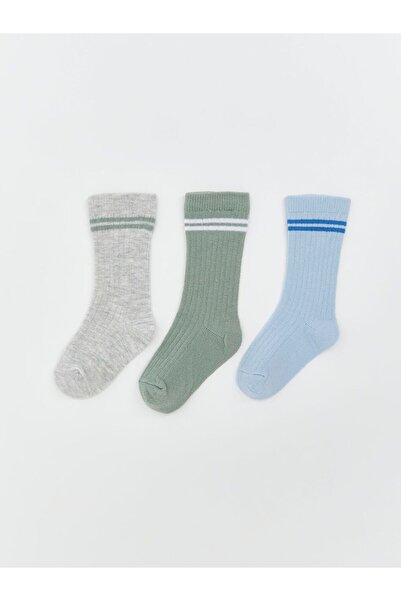 LC Waikiki Striped Baby Boy Socks 3-Piece