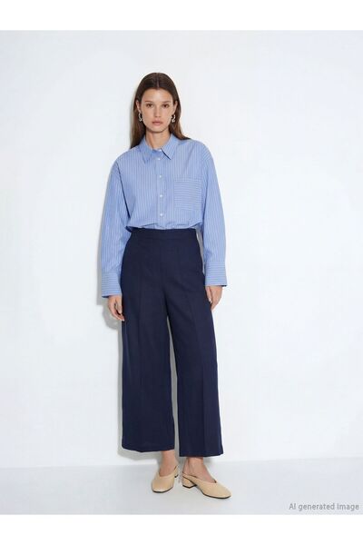 LC Waikiki Wide Leg Women's Trousers with Elastic Waist