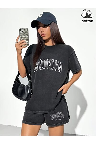 ship master Washable 100% Cotton Brooklyn Printed 2-Piece Shorts Set