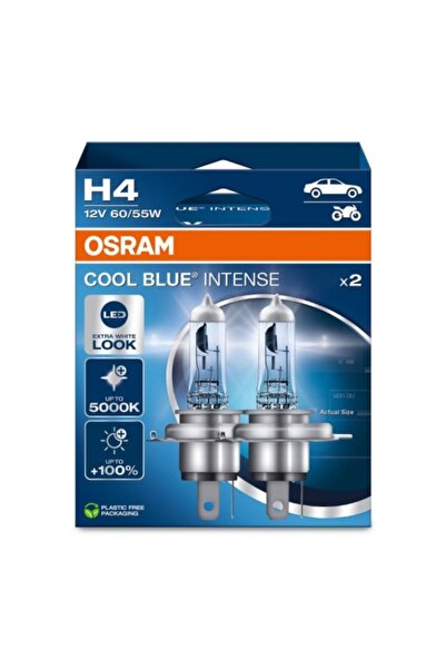 ams-OSRAM SET BECURI AUTO ELECTRICE 2 BECURI 12 V H 4 60/55 W COOL BLUE INTEN...