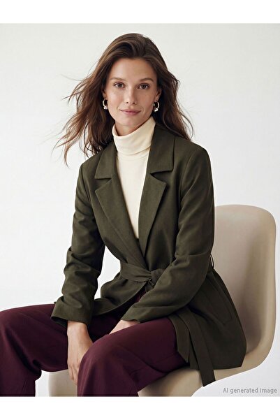 LC Waikiki Belted Suede Look Women's Jacket