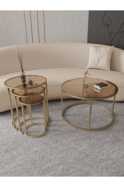 Dekoport Royal 75cm Orta Ve Zigon Sehpa Seti