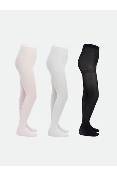 LC Waikiki Basic Thin Girls' Pantyhose 3-Piece Set