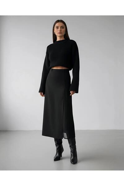 MUG collection Women's Chiffon Slit Long Skirt