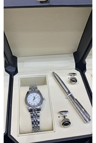 Boutique Luxury men's watch set in silver