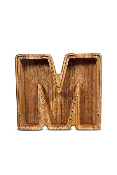 choice2 صندوق نقود خشبي مزين بستة وعشرين حرفًا من حروف الأبجدية الإنجليزية، ي...