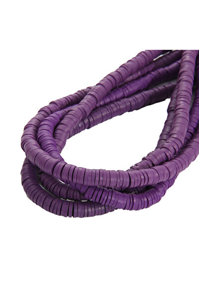 Choice18 6mm Dark Purple 6mm 350Pcs Handmade Flat Round Polymer Clay Beads Ch...