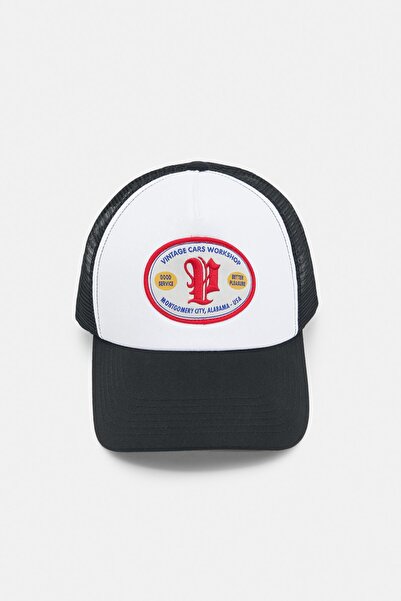 Pull & Bear Yamalı trucker şapka