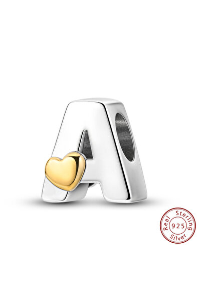 Choice25 A Classic 925 Sterling Silver 26 Letters A-Z Alphabet Charm Heart Lo...