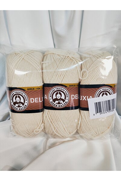 Ören Bayan DELUXIA Krem El Örgü İpi (3 Adet) - Renk: 004