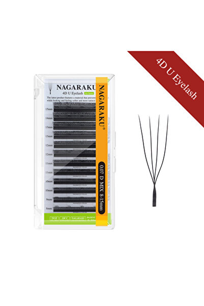 Choice59 مزيج من 8-15 مم، 0.07 مم، رموش NAGARAKU على شكل حرف U، ثلاثية/رباعية...