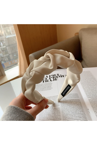 Choice6 1pc-white Fashion Hair Band Five Flower Solid Color Folds Pattern Hai...