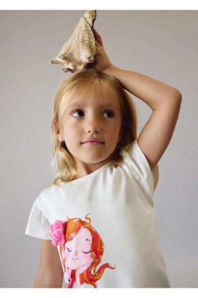 MAYORAL Κοριτσίστικο μπλουζάκι με τύπωμα Λευκό