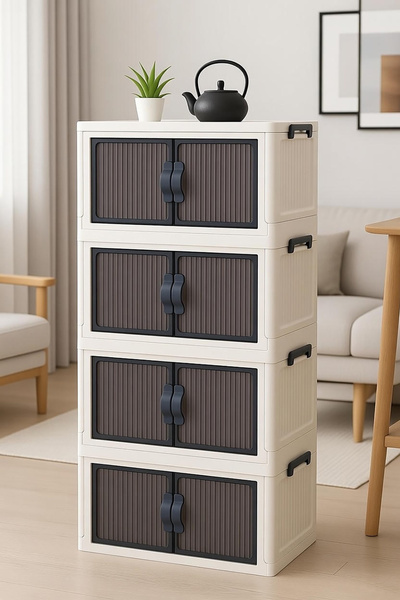 Empressco 4 Katlı Çok Amaçlı Portatif Dolap Organizer, İstiflenebilir ve Pratik