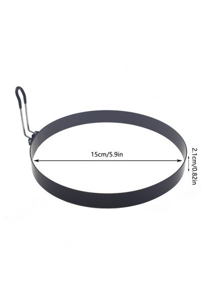 Choice9 حلقة بيض دائرية سوداء مقاس 15 سم، 19 شكلاً، مصنوعة من الفولاذ المقاوم...