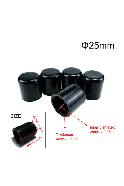 Choice 5Pcs Black-25MM 5pcs Black Silicone Blanking Cap Intake Vacuum Hose En...