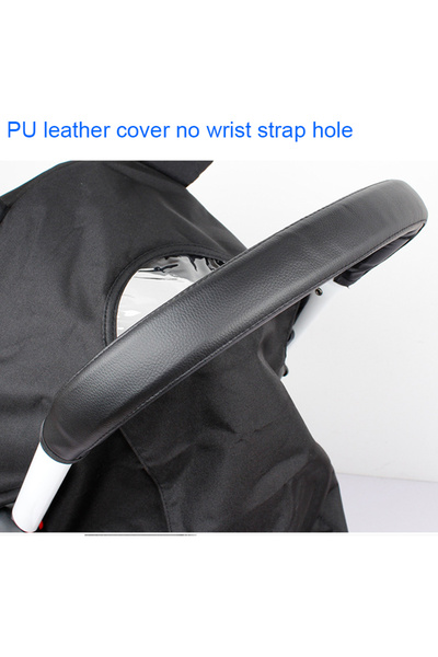 choice2 غطاء حماية جلد أسود بدون ثقوب لعربة الأطفال، مع مسند ذراع وقضيب حماية...