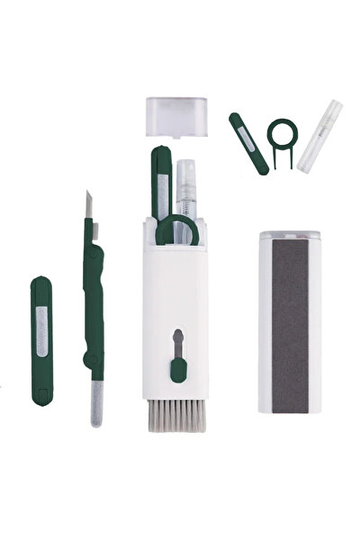 Choice4 فرشاة تنظيف لوحة مفاتيح الكمبيوتر 7 في 1، لون أخضر داكن، قلم تنظيف سم...