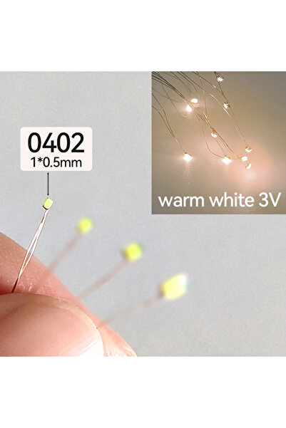 Choice26 0402 أبيض دافئ 0.08 مم 3 فولت 0201 0402 0603 0805 1206 SMD قطارات بم...